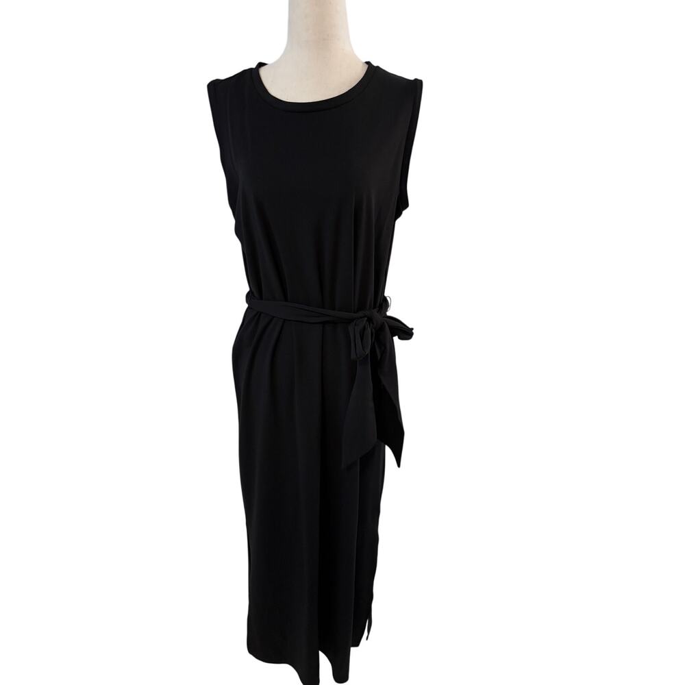 Banana Republic Black Sleeveless Maxi Dress Belted Slit Women’s Medium